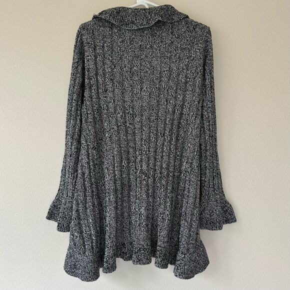 Vintage Brittney Black cardigan knit sweater ruffle whimsigoth fairy hippie M - Picture 6 of 10